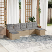 Loungeset 7-delig poly rattan beige