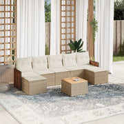 Loungeset 8-delig poly rattan beige