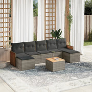 Loungeset 8-delig poly rattan grijs