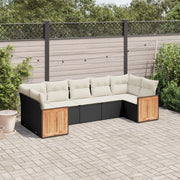 Loungeset 7-delig poly rattan zwart