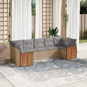 Loungeset 7-delig poly rattan beige