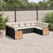 Loungeset 9-delig poly rattan zwart