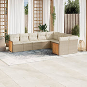 Loungeset 9-delig poly rattan beige