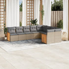 9-Delige Loungeset Met Kussens Poly Rattan Beige