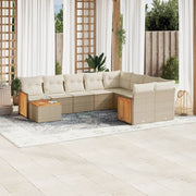 Loungeset 10-delig poly rattan beige