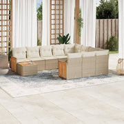 Tuinset 11-delig poly rattan beige