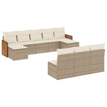 10-Delige Loungeset Met Kussens Poly Rattan Beige
