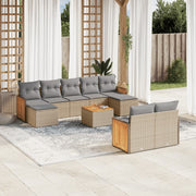 Loungeset 10-delig poly rattan beige