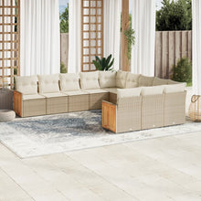 11-Delige Tuinset Met Kussens Poly Rattan Beige