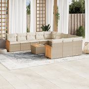 Loungeset 12-delig poly rattan beige