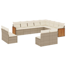 12-Delige Loungeset Met Kussens Poly Rattan Beige