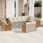 Loungeset 12-delig poly rattan beige