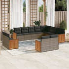12-piece lounge set with cushions poly rattan grey