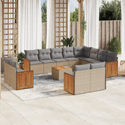 Loungeset 13-delig poly rattan beige