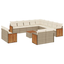 14-Delige Loungeset Met Kussens Poly Rattan Beige