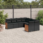 8-Delige Loungeset Met Kussens Poly Rattan Zwart