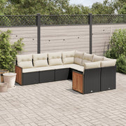 Loungeset 8-delig poly rattan zwart