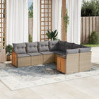 8-Delige Loungeset Met Kussens Poly Rattan Beige