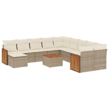 12-Delige Loungeset Met Kussens Poly Rattan Beige