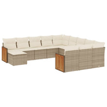 12-Delige Loungeset Met Kussens Poly Rattan Beige