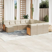 Loungeset 12-delig poly rattan beige