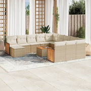 Loungeset 13-delig poly rattan beige
