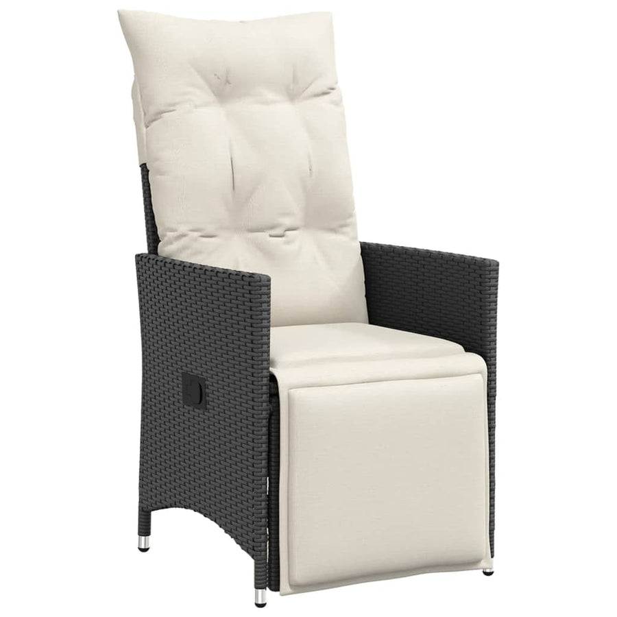Tuinset Met Kussens Poly Rattan Zwart 7 150 x 90 x 75 cm
