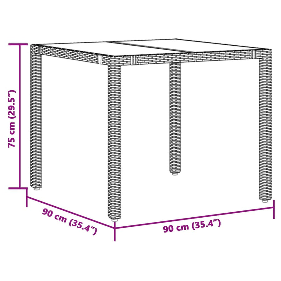 5-delige Tuinset met kussens poly rattan grijs