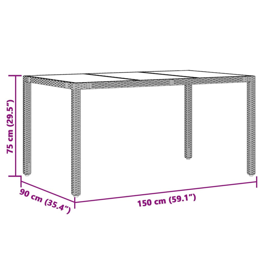 7-delige Tuinset met kussens poly rattan grijs