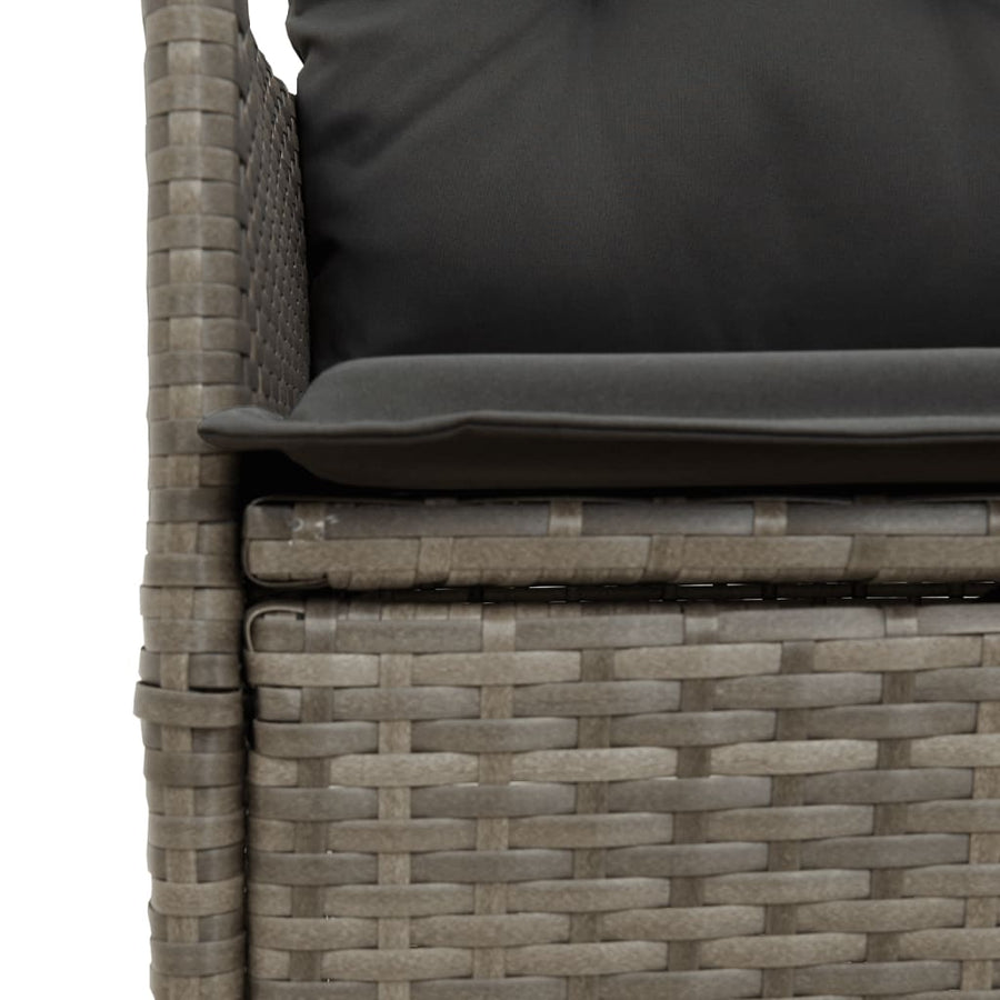 7-delige Tuinset met kussens poly rattan grijs