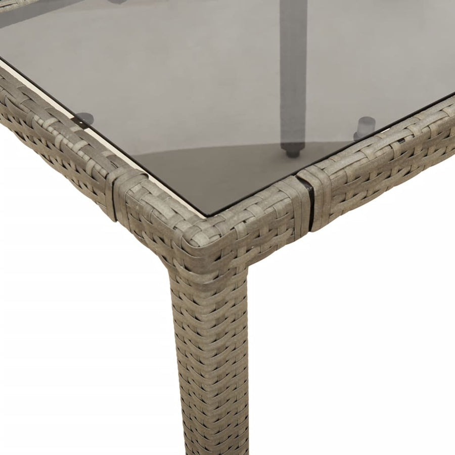 7-delige Tuinset met kussens poly rattan grijs