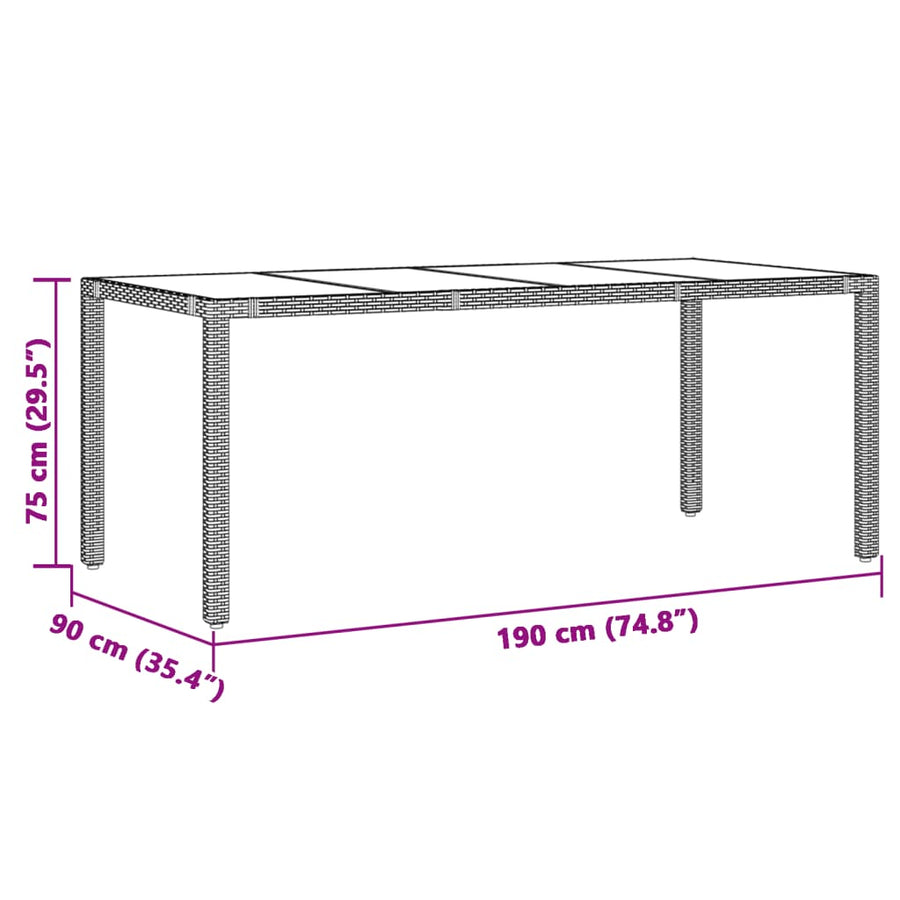 7-delige Tuinset met kussens poly rattan grijs