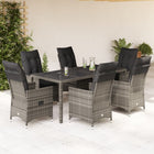 Tuinset 7-delig poly rattan grijs