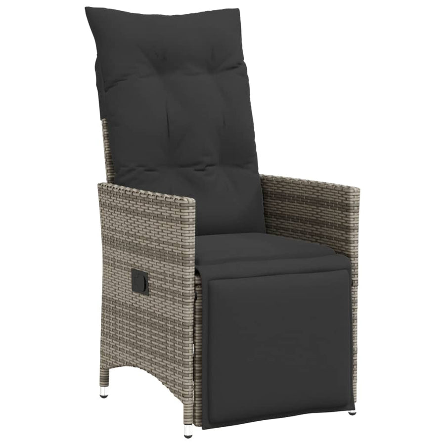 9-delige Tuinset met kussens poly rattan grijs