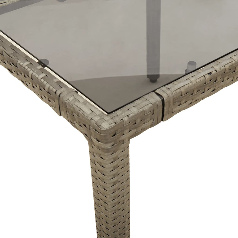 9-delige Tuinset met kussens poly rattan grijs