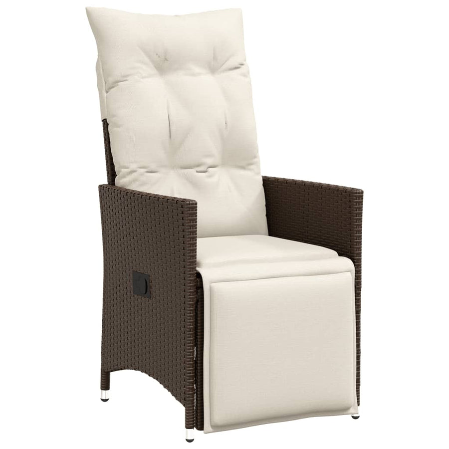 5-delige Tuinset met kussens poly rattan bruin