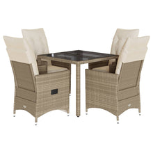 5-delige Tuinset met kussens poly rattan beige