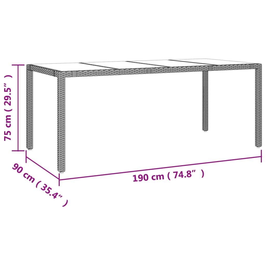 7-delige Tuinset met kussens poly rattan beige