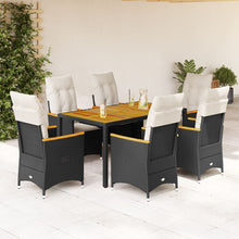 7-Delige Tuinset Met Kussens Poly Rattan Zwart