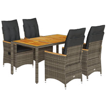 5-Delige Tuinset Met Kussens Poly Rattan Grijs 4