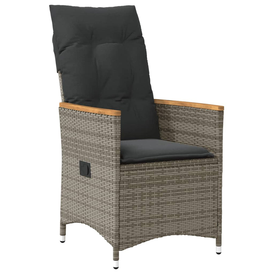 7-Delige Tuinset Met Kussens Poly Rattan Grijs 6