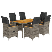 7-Delige Tuinset Met Kussens Poly Rattan Grijs 6