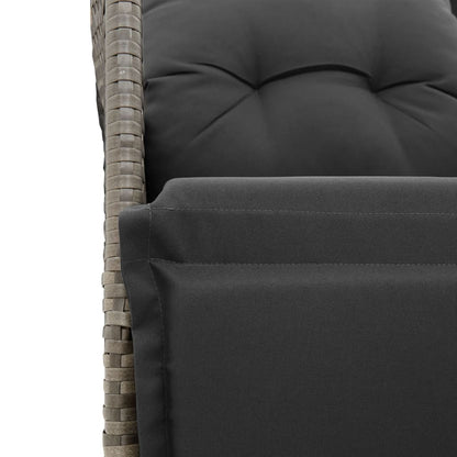 7-Delige Tuinset Met Kussens Poly Rattan Grijs 6