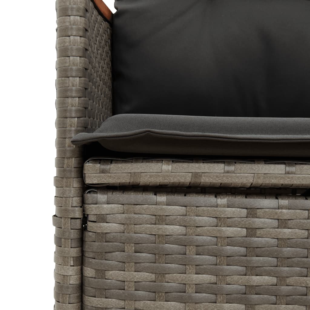 Tuinset Met Kussens Poly Rattan Grijs 9 190 x 90 x 75 cm pe rattan and wood