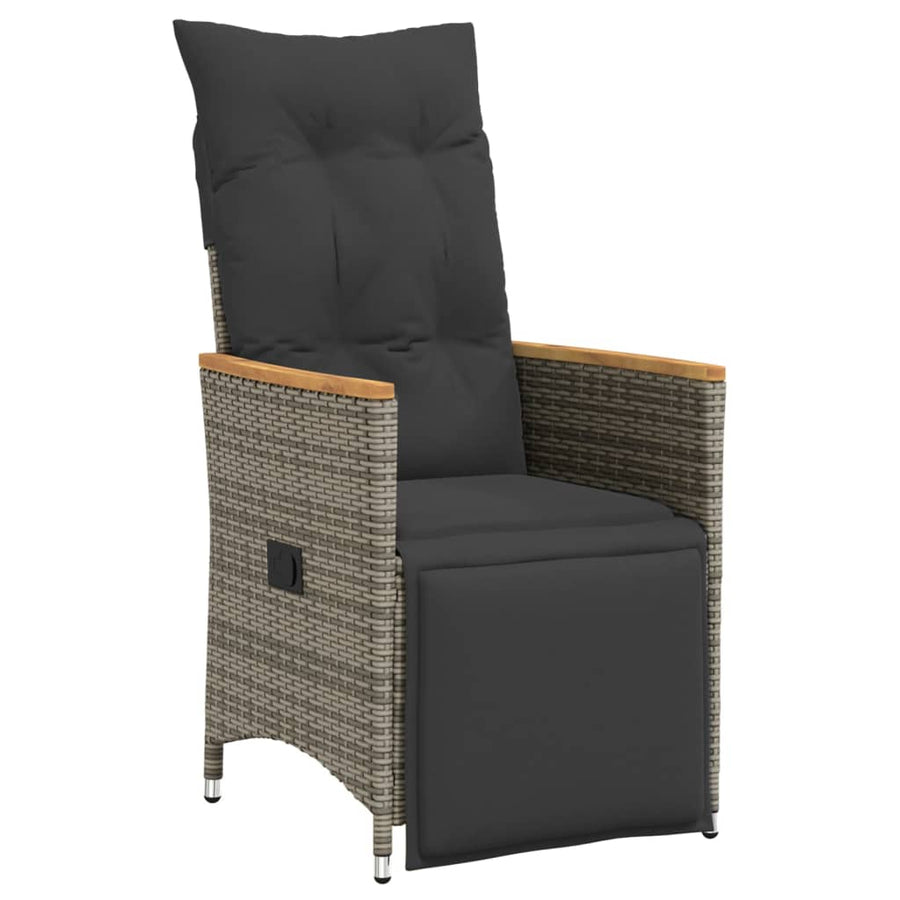 Tuinset Met Kussens Poly Rattan Grijs 9 190 x 90 x 75 cm pe rattan