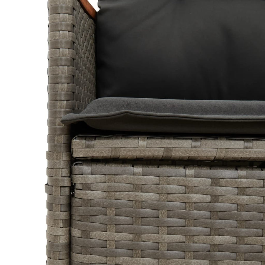 Tuinset Met Kussens Poly Rattan Grijs 9 190 x 90 x 75 cm pe rattan
