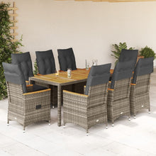 Tuinset Met Kussens Poly Rattan Grijs 9 190 x 90 x 75 cm pe rattan