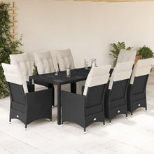 9-delige Tuinset poly rattan zwart