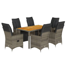 7-Delige Bistroset Met Kussens Poly Rattan Grijs 6