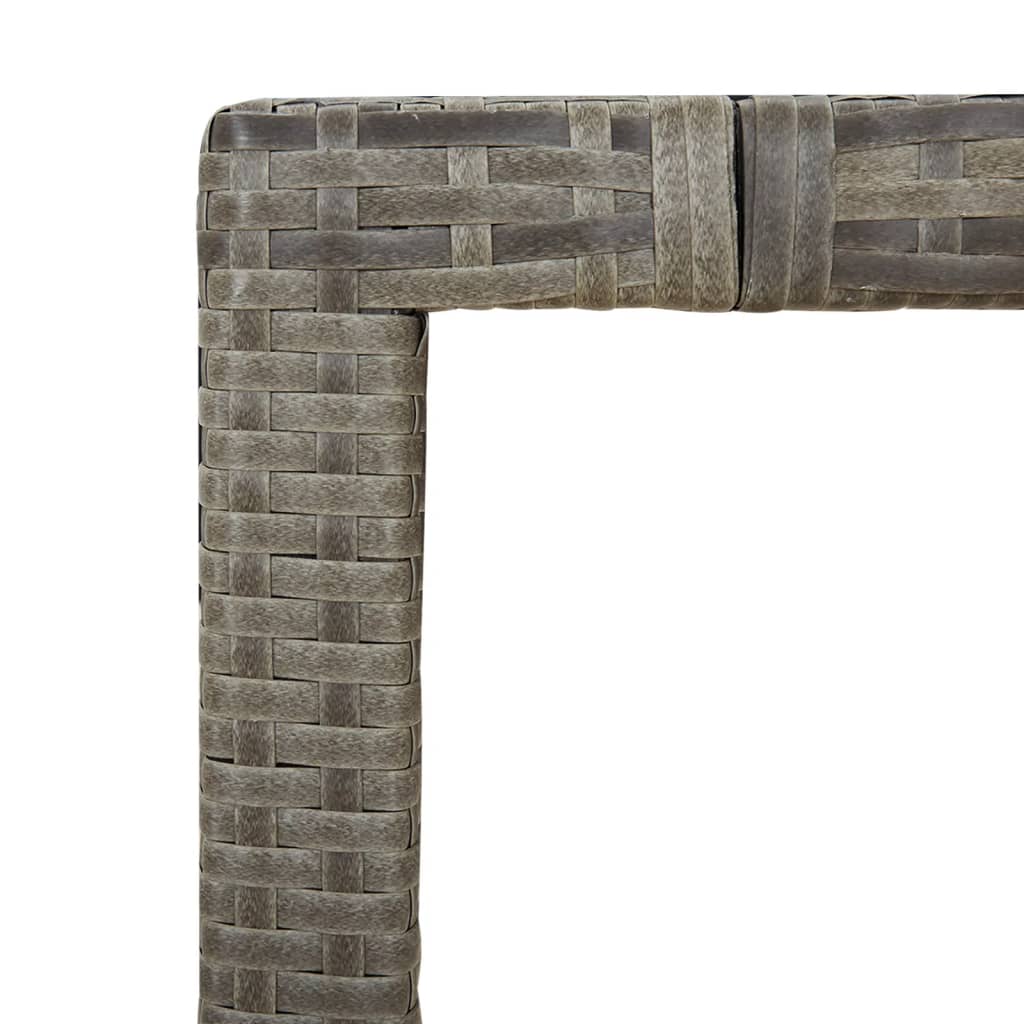 Bistroset Met Kussens Poly Rattan Grijs 9 190 x 90 x 75 cm Hout